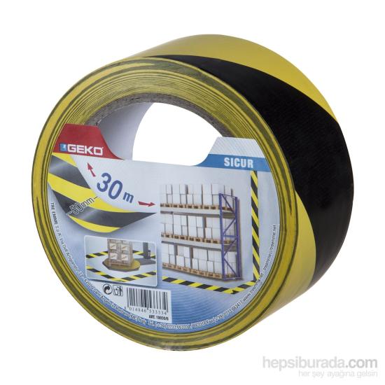 Geko Yer İşaretleme Ve İkaz Bantı Pvc Sarı/Siyah 50Mmx30m Sıcur